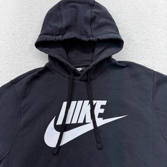 Nike Sportswear Club Fleece Hoodie Black White Futura Logo Mens M BV2973-010