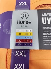 Hurley Men’s Sunny Side Hybrid Stretch Tagless UV T-Shirt 2XL Nectarine
