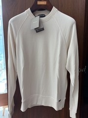 **Tom Ford Luxury Men’s Modal Sweatshirt – Beige White – Size 46 IT – New**