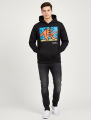 Keith Harring Reason Mens Long Sleeve Fleece Pullover Hoodie Jacket Black 2XL