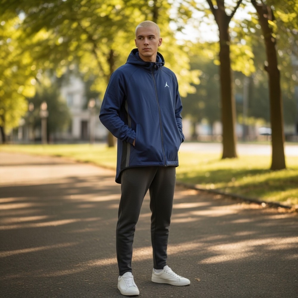 Nike Jordan Mens LARGE Dri-Fit Showtime Therma-Fit Hoodie Navy FQ5378-419