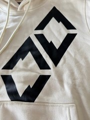 Unisex DOUBLE BLACK Apparel Cotton/Poly Graphic Hoodie Sweatshirt-Cream-Medium