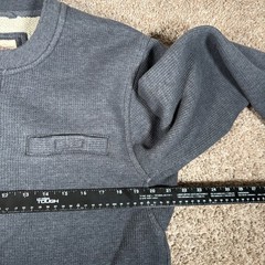 LL Bean Katahdin Iron Works Henley Sweatshirt Mens Medium Gray Fleece Lined