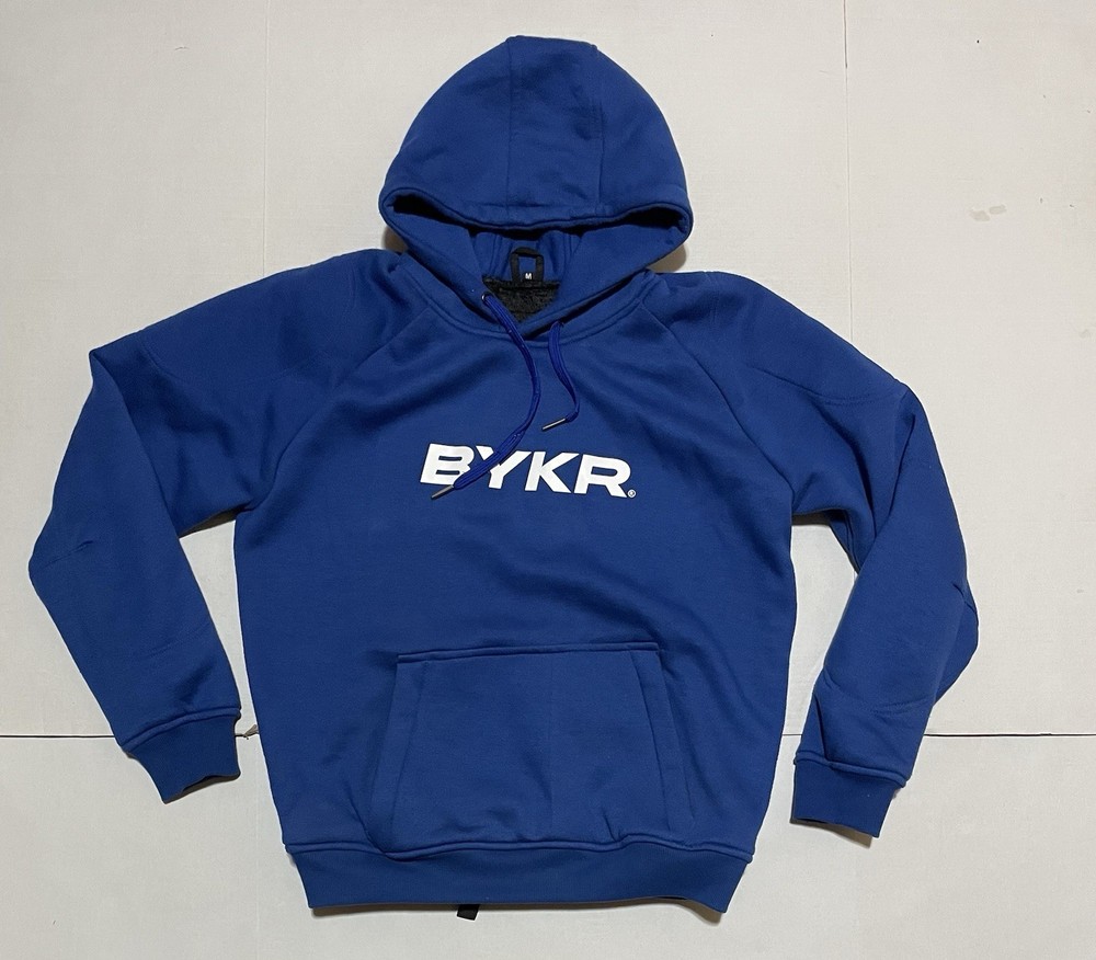 BYKR Motorcycle Riding Hoodie Men’s Medium Blue Mesh Lined Biker Jacket