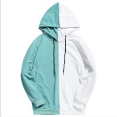 Split Duo Color Hooded Sweatshirt Streetwear Hoodies Oversized Harajuku Fashion