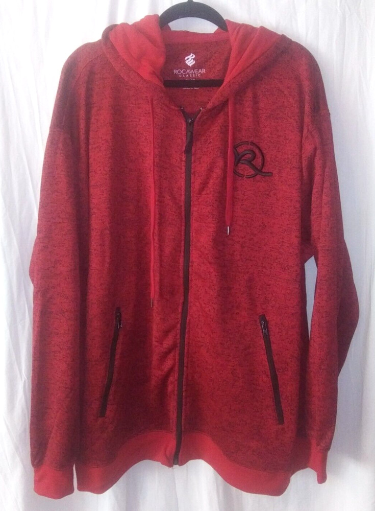 Rocawear Classic Men’s 3XB 3X Big Red Black Full Zip Hoodie Jacket~NWOT~yb