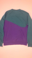 Nike Men’s Colorblock Crewneck Fleece Cotton Graphic Logo Green Purple M
