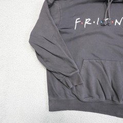 Friends Hoodie Mens Medium Gray H&M Pullover Kangaroo Pocket TV Show Graphic