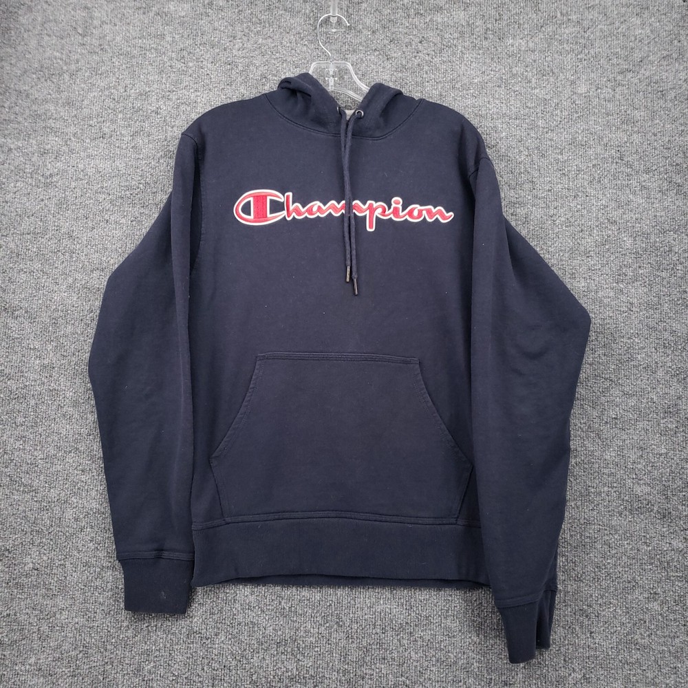 Champion Hoodie Mens S Small Blue Pullover Athleticwear Long Sleeve Cotton Blend