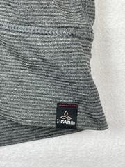 prAna Men L Pacer Pullover Hoodie Gray Stretch Lightweight UV Protection Hiking