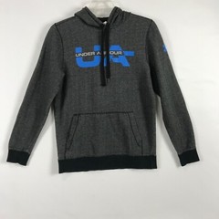 Under Armour Hoodie Mens Size S Sweatshirt Loose Fit All Season Gray herringbone