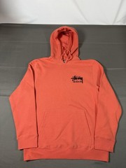 Stussy Los Angeles Chapter Pullover Coral Orange Hoodie Archived Mens Size M