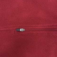 LL BEAN Men’s M Dark Red Crewneck Microfiber Fleece Pullover Zipper Chest Pocket
