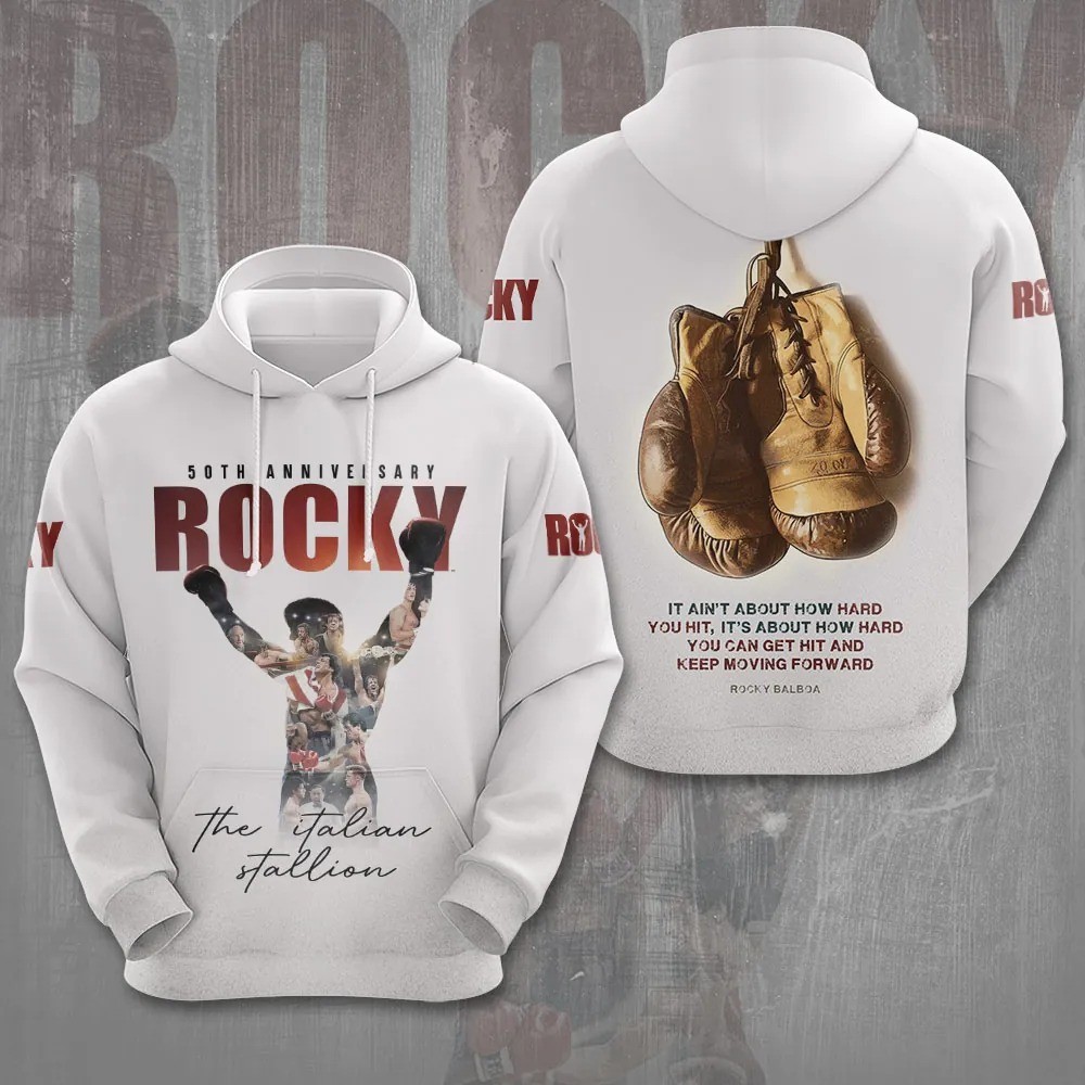 Rocky Balboa 50th Anniversary 3D Apparel Unisex Hoodie AOP S-5XL Style29
