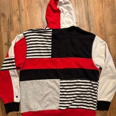 Champion tag color-block hoodie