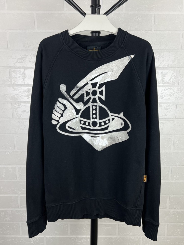 VIVIENNE WESTWOOD Sweatshirt ANGLOMANIA Big Orb Logo Black Men’s Size XS
