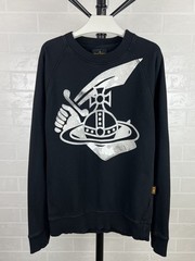 VIVIENNE WESTWOOD Sweatshirt ANGLOMANIA Big Orb Logo Black Men’s Size XS