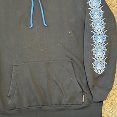 Vintage Y2K Sapphire Lounge Hoodie XL Mens JNCO Style Grunge Flames Pullover