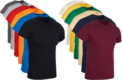 BILLIONHATS Mens Cotton Short Sleeve T-Shirts, Bulk Crew Tees , Mixed Colors