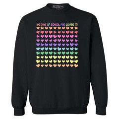 100 Days of School Crewnecks 100Hearts Sweatshirts