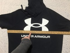 Under Armour Coldgear Sweatshirt Mens M Medium Black Short Sleeve Hooded Loose