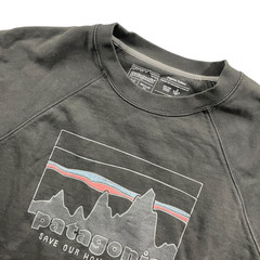 Patagonia Medium Regular Fit Sweatshirt Black Faded Look 100% Cotton