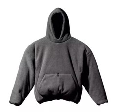 Yeezy Gap Balenciaga Polar Fleece Dark Gray Padded Hoodie Men’s Size 2XL (XXL)