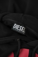 Diesel Men’s Black Cotton Big Logo Hoodie Size XL Made in Bangladesh