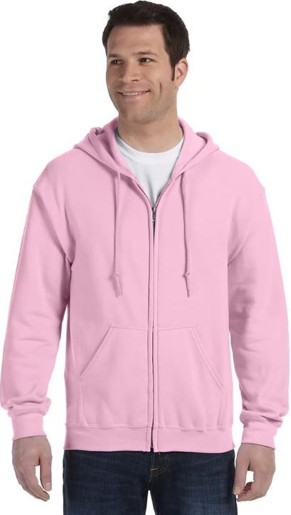Gildan G186 Adult Heavy Blend Adult Full Zip Hoodie Light Pink