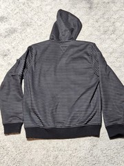 Vintage Y2K Sapphire Lounge Grunge Skater Black Striped Hoodie Size Medium