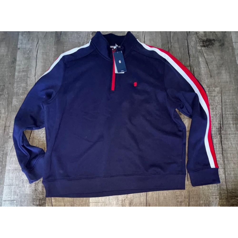 IZOD Advantage Performance Quarter Zip Pullover Navy Blue Red White XXL NWT