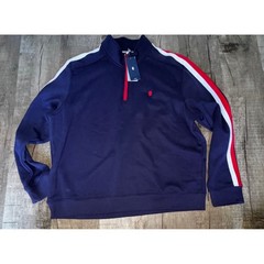 IZOD Advantage Performance Quarter Zip Pullover Navy Blue Red White XXL NWT