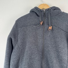Rugged Elements Mens Fleece Lined Hoodie Charcoal Gray Full Zip Jacket Size M