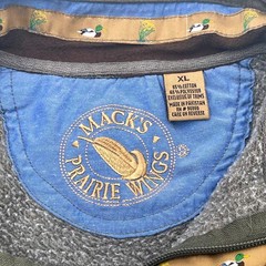 Macks Prairie Wings Mens XL Quarter Zip Pullover Sweatshirt Olive Green Hunting