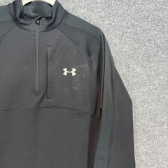 Under Armour Shirt Men Medium Black 1/4 Zip All Seasons Gear Waffle Fleece