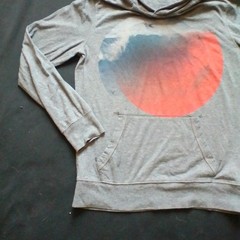 American Eagle Outfitters Mens Gray Sunset Graphic Hoodie Sweatshirt Pullover XS