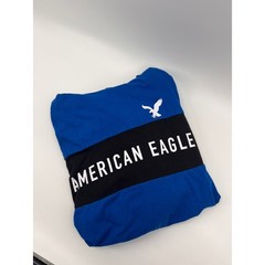 American Eagle Outfitters Blue Black Hoodie Pullover Eagle Logo Size L