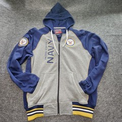 US Services Brigade United States Navy Military Zip Hooded Sweatshirt Large Mens