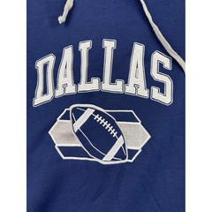 Dallas Football Hoodie Mens 3XL Raglan Sleeve Navy Gray Embroidered NWOT