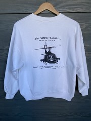 Vtg US 240th Assault Helicopter Company Sweatshirt XL Greyhounds MAD DOG Vietnam