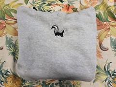 Wildlife skunk embroidered pullover sweat hoodie, animal hoodie