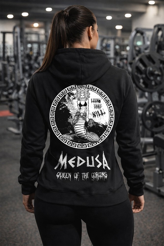 Iron Gods Medusa Hoodie Gym Hoodie Pump Cover Aesthetic Black Hoodie Gym Tee