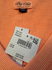 AMERICAN EAGLE Big Hug Coral Sun V-Neck Pullover Sweatshirt Women’s Size M NWT