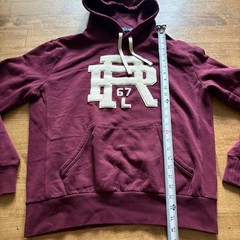 Polo Ralph Lauren Varsity Letter PRL Patch Fleece Hoodie Mens Medium Burgundy