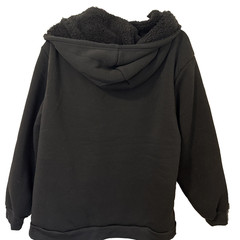 H L SHERPA LINED ZIP FRONT BLACK HOODIE SIZE XL UNISEX NWT