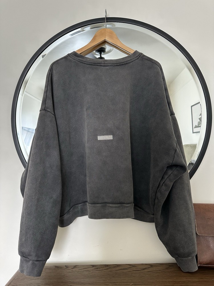 Acne Studios FN-UX-SWEA000017 Faded Black Boxy Crewneck Sweatshirt Oversized M
