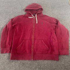 Polo Ralph Lauren Mens XL Full Zip Hoodie Burgundy Red Thermal Lined Fleece