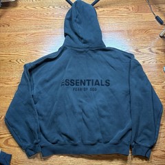 Fear of God Essentials Black Stretch Limo Hoodie Size L