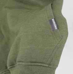 BURLEBO Men’s Midweight Fleece Hoodie Sweatshirt XL Olive Green Hunting Deer