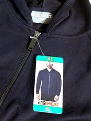 32 Degrees Mens XL Full Zip Stretch Hoodie Midweight Textured Jacket Pocket Blue